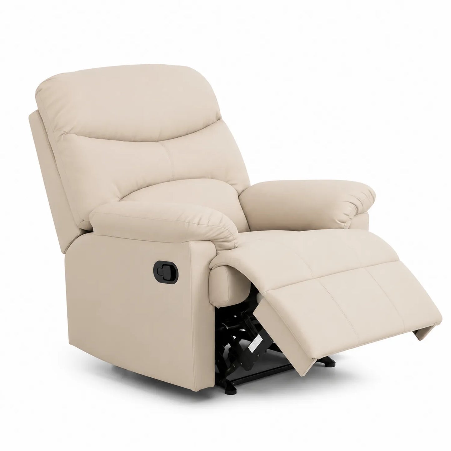 Fauteuil inclinable en cuir synthétique Crème avec repose-pieds réglable 90x85x100 cm