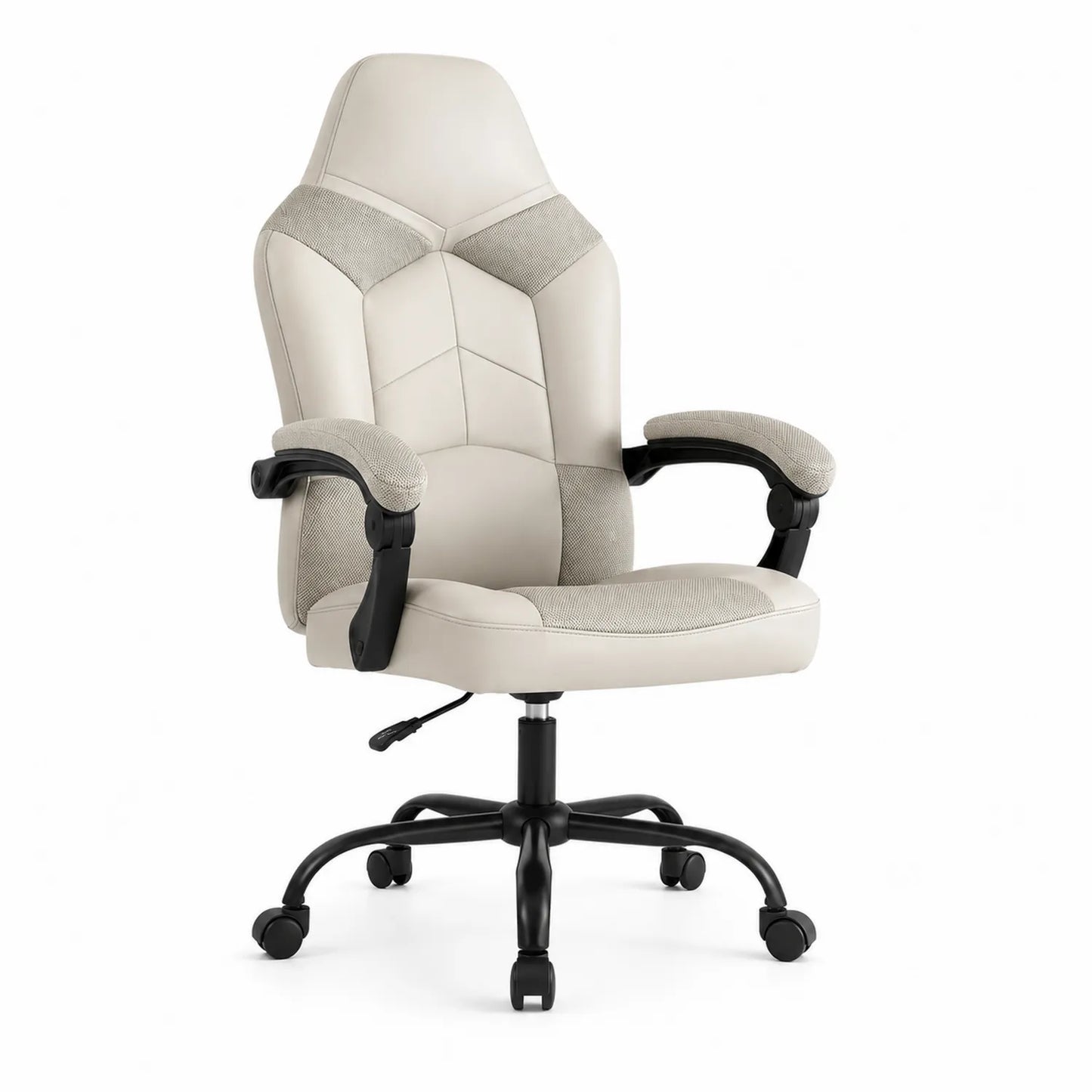 Chaise de bureau en simili cuir et maille Beige