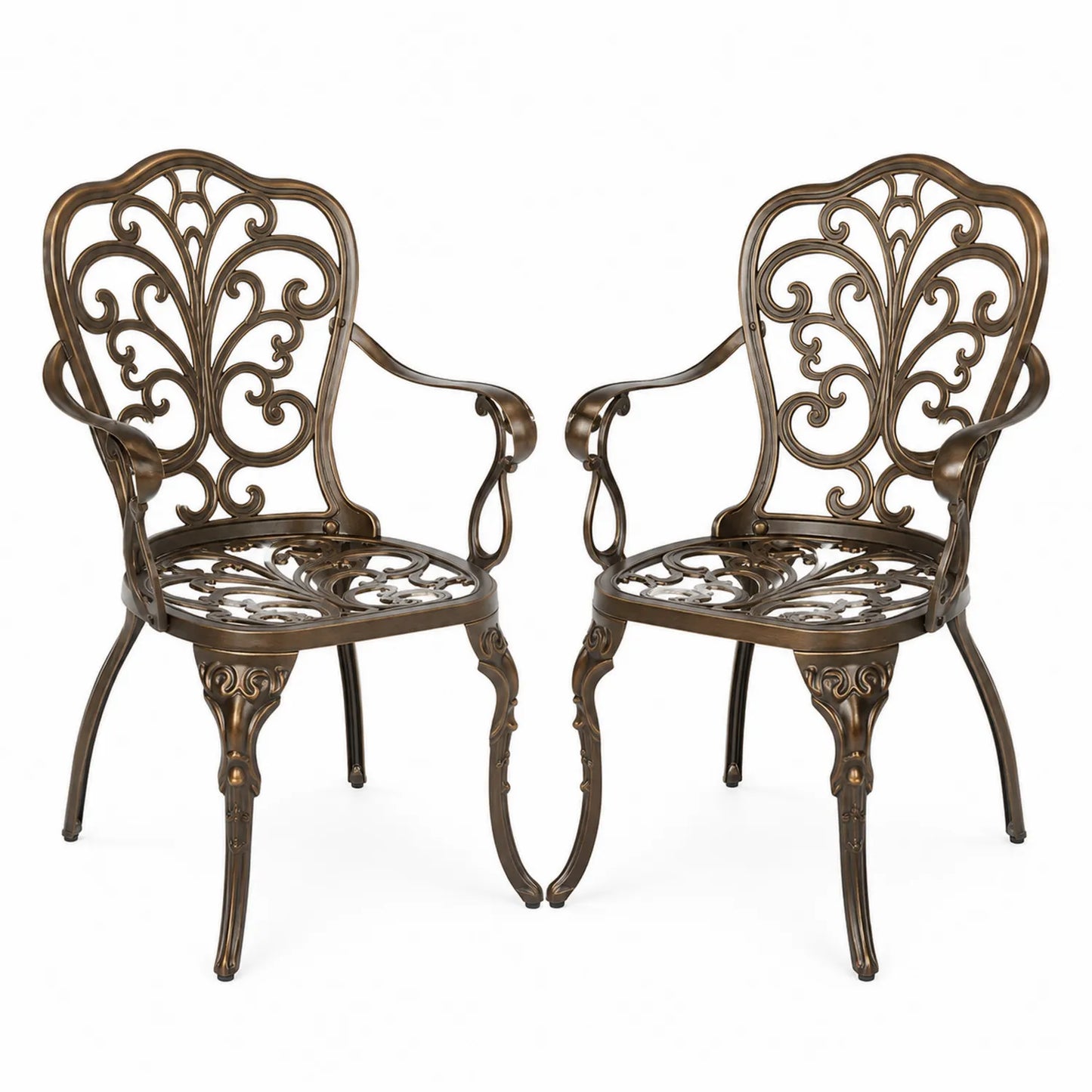 Chaises de jardin en aluminium avec accoudoirs ensemble de 2