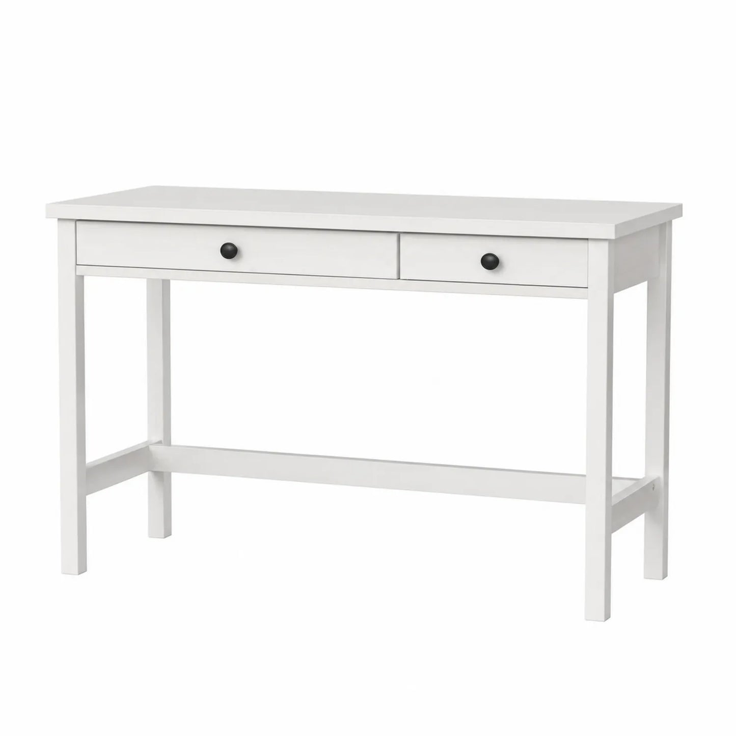 Bureau en bois blanc avec tiroirs