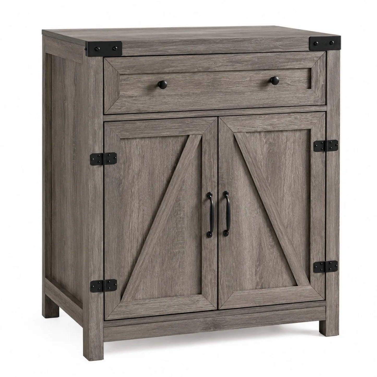 Armoire de rangement en bois avec tiroir et portes battantes 80x40x90 cm