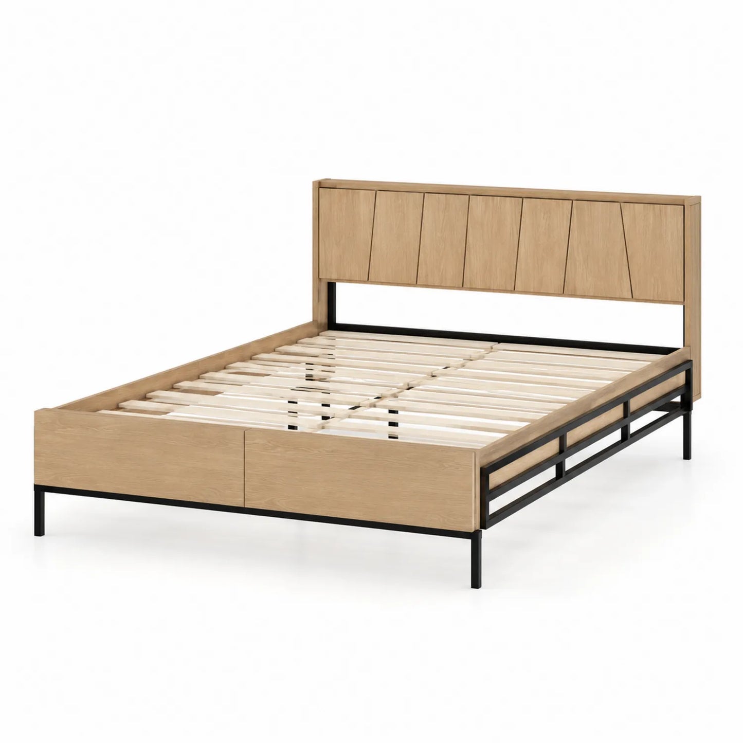 Lit double en bois et métal 200x160cm