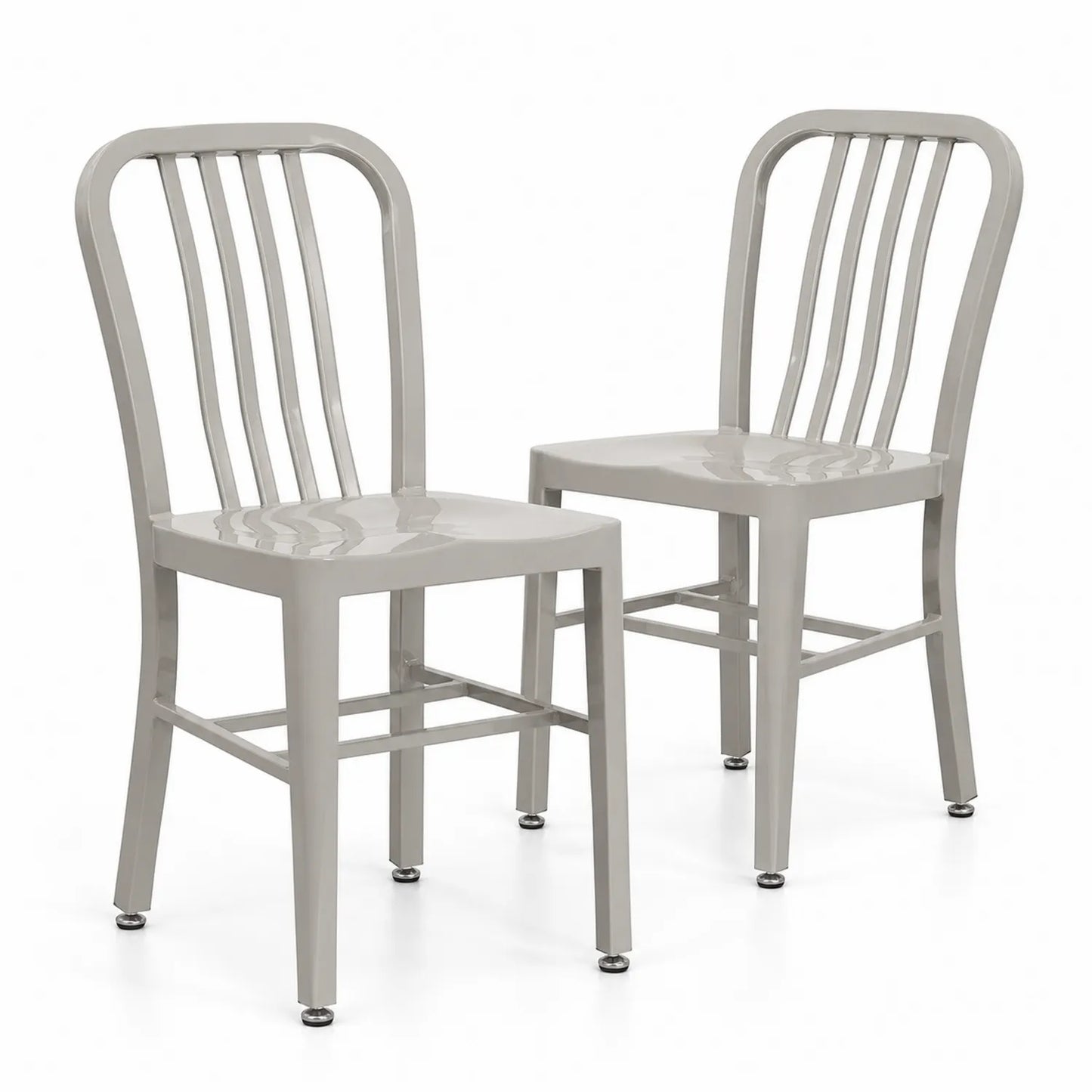 Ensemble de 2 Chaises en Aluminium Gris