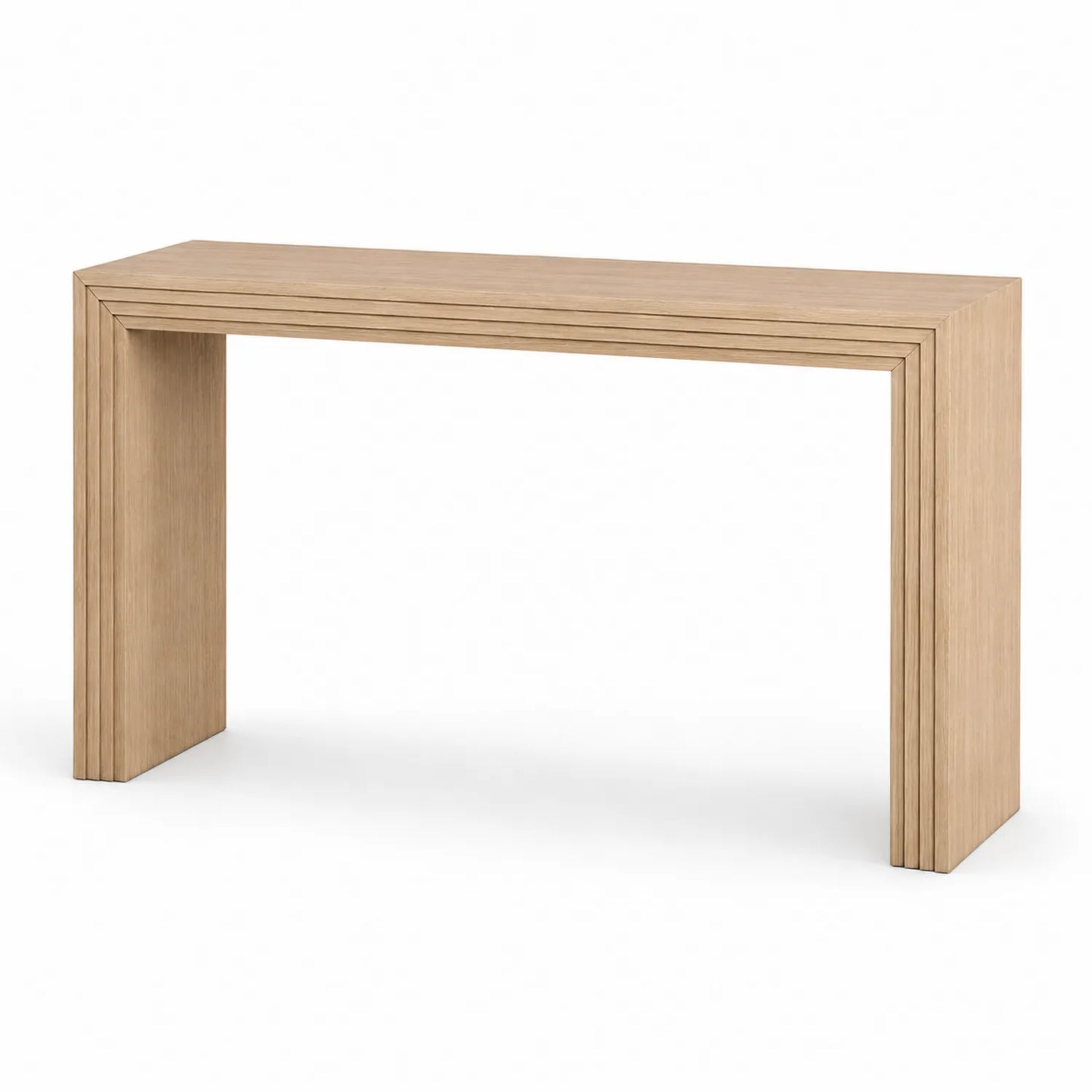 Table console rectangulaire en bois de chêne clair 120x35x75 cm