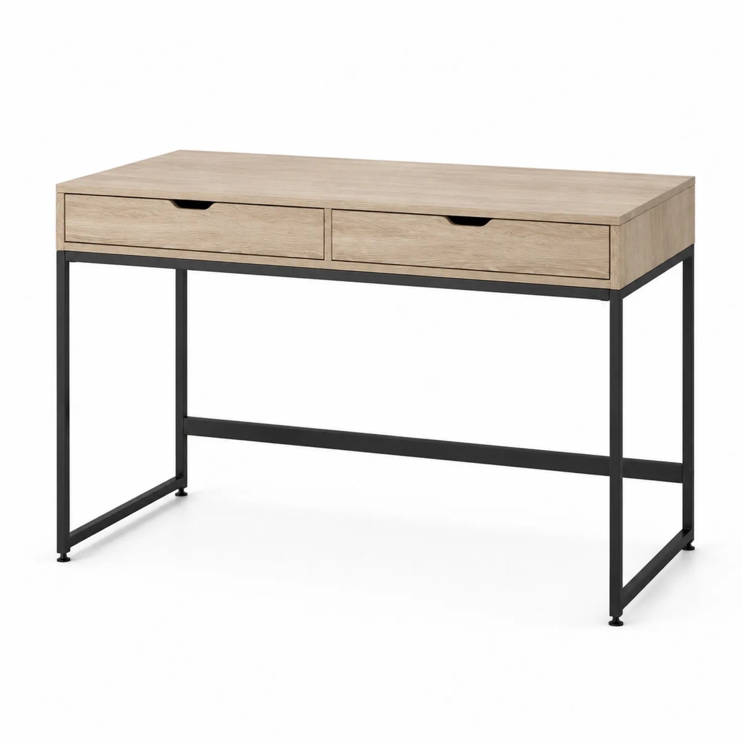 Bureau en bois et métal avec 2 tiroirs 120x55x75cm