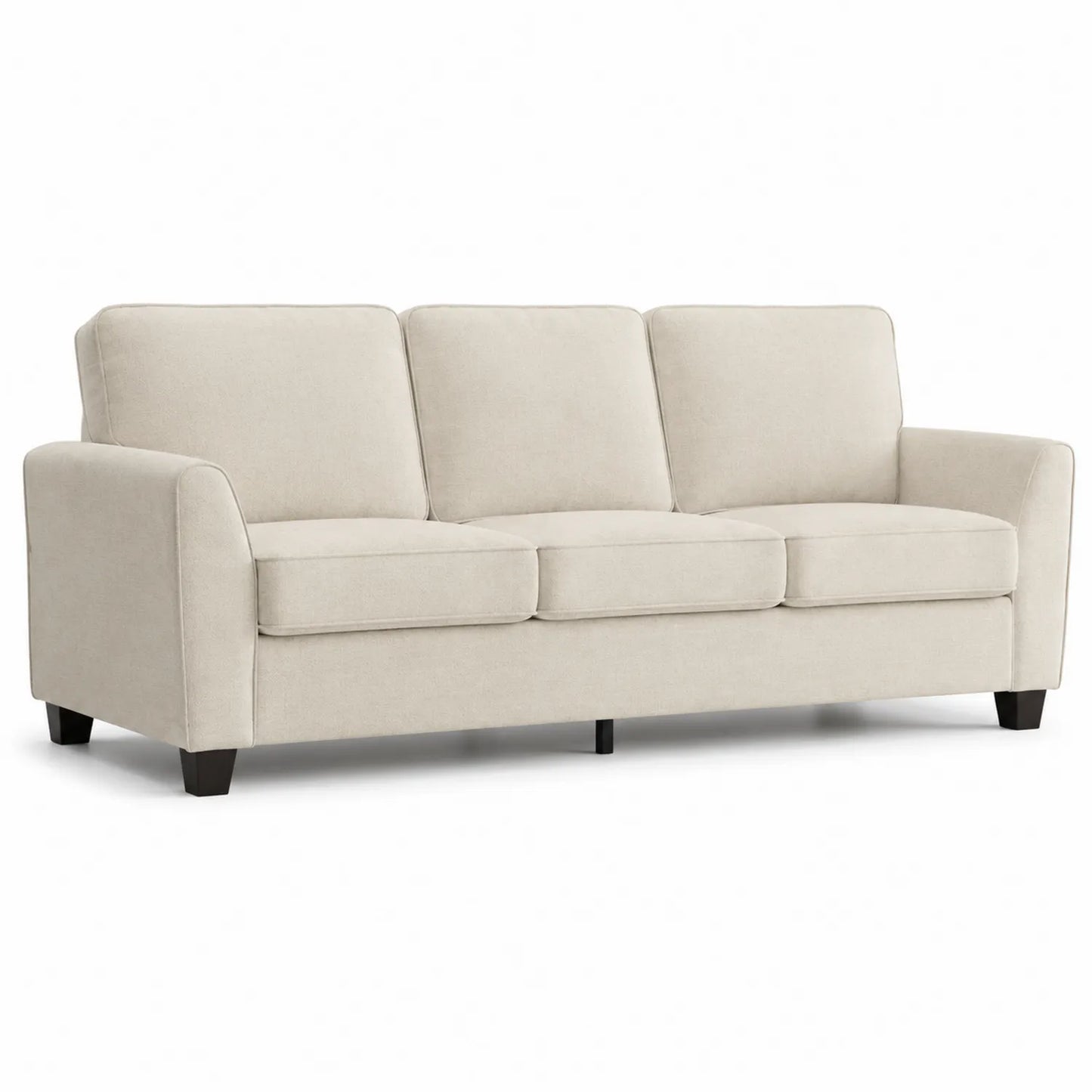 Canapé 3 places tissu polyester Beige 200x85x90 cm