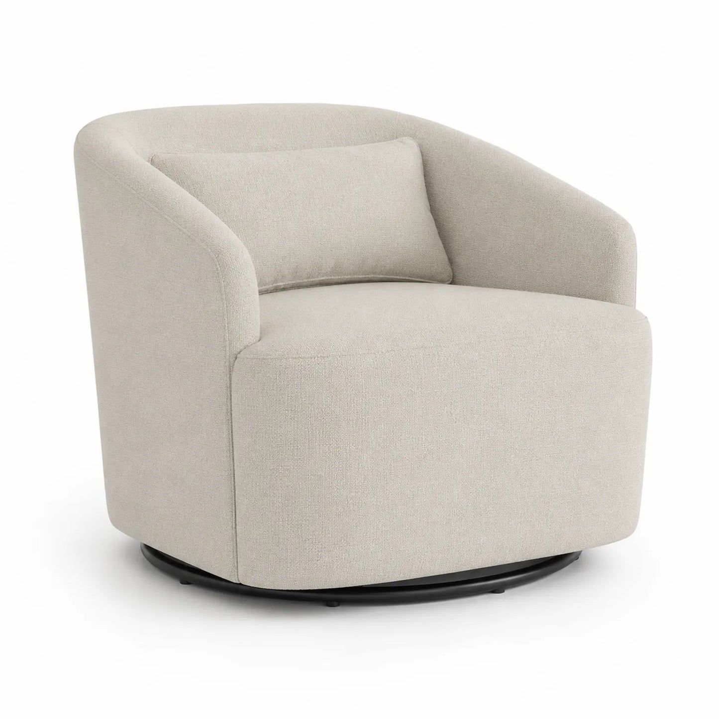 Fauteuil pivotant en tissu polyester beige