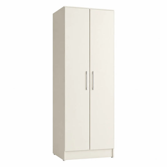 Armoire à 2 Portes en Bois Blanc 180x60x50 cm