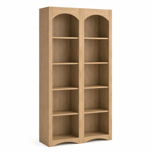 Bibliothèque en bois de chêne avec 10 étagères