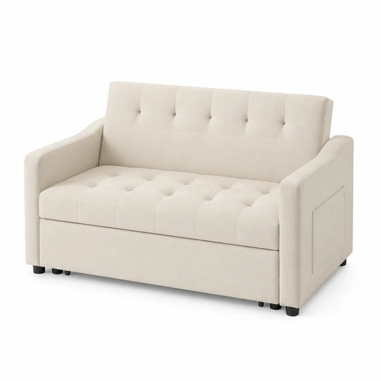 Canapé 2 places en tissu microfibre Beige