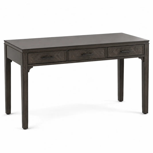 Bureau en bois de frêne avec 3 tiroirs marron