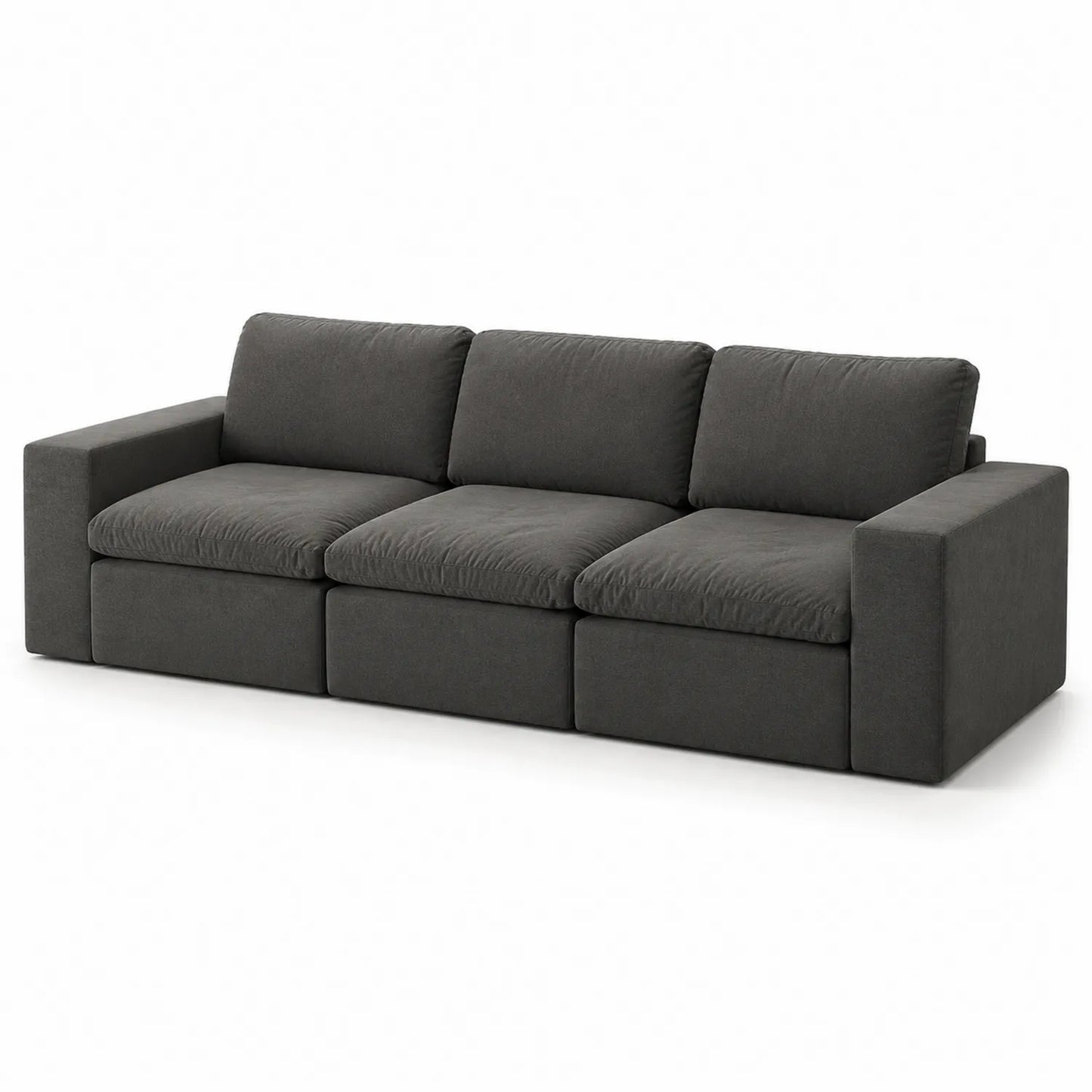Canapé en tissu gris foncé 3 places