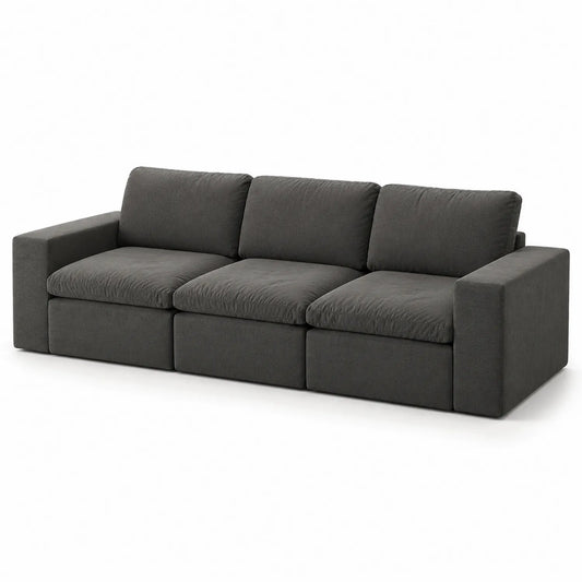 Canapé en tissu gris foncé 3 places