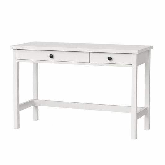 Bureau en bois blanc avec tiroirs