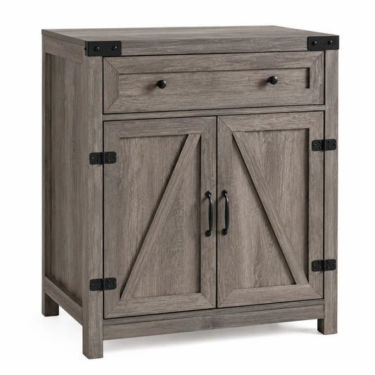 Armoire de rangement en bois avec tiroir et portes battantes 80x40x90 cm