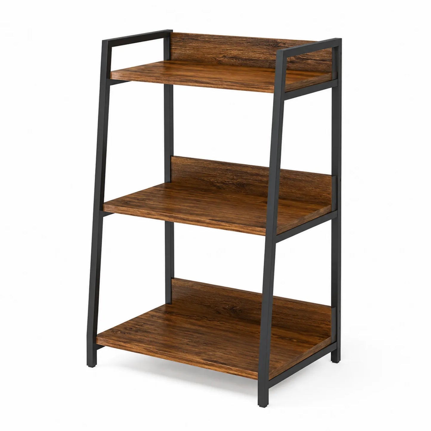 Étagère en bois MDF et métal noir 80x40x100 cm