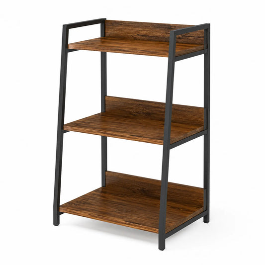 Étagère en bois MDF et métal noir 80x40x100 cm