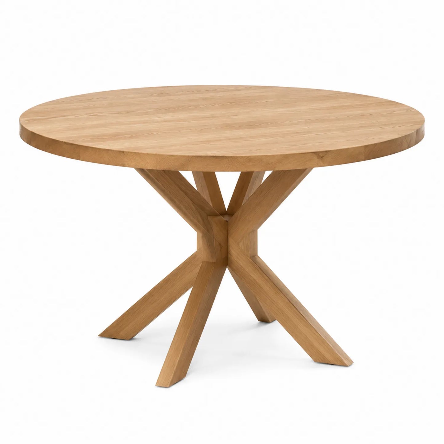 Table à manger ronde en bois de chêne massif, diamètre 120 cm