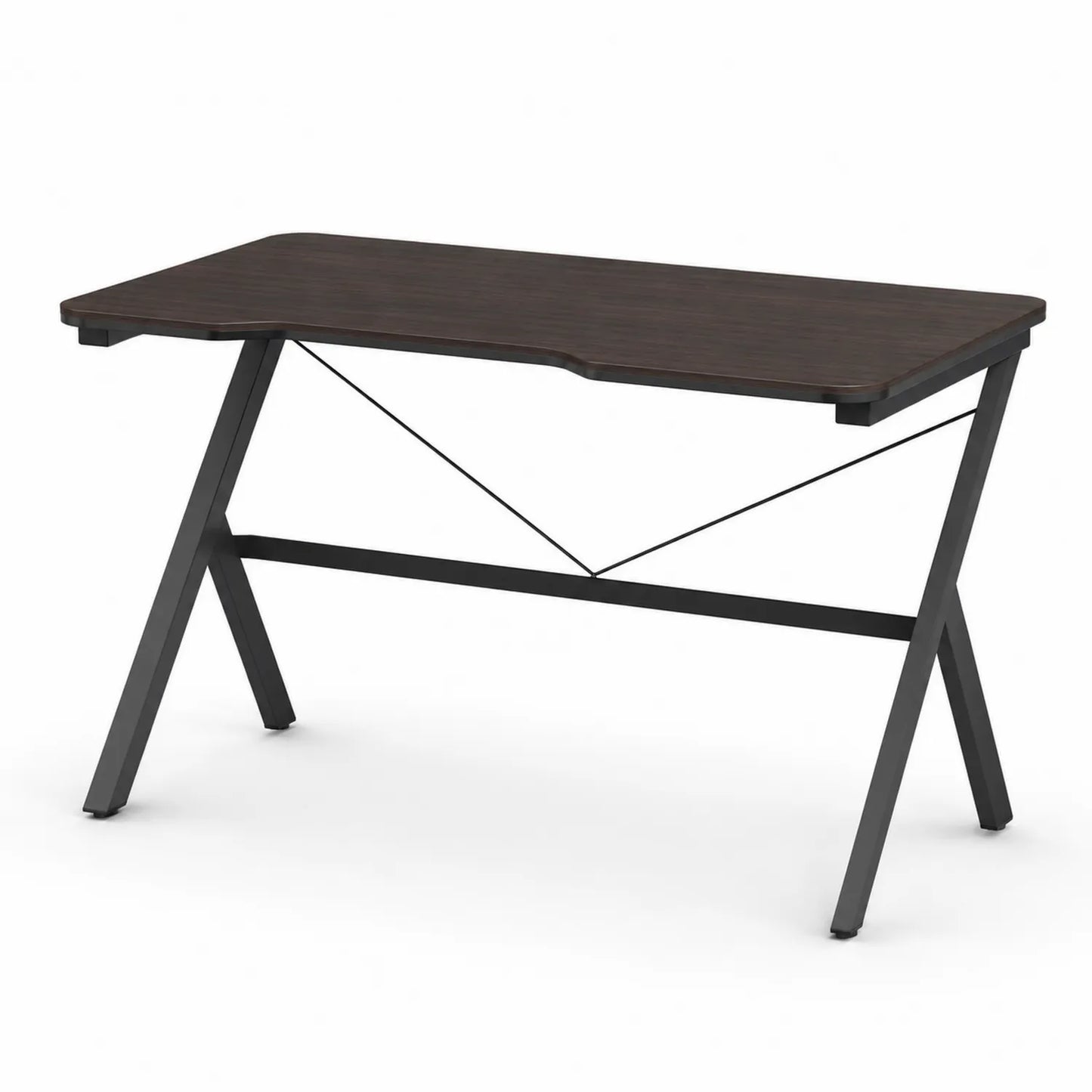 Bureau rectangulaire en bois avec cadre en métal Noir