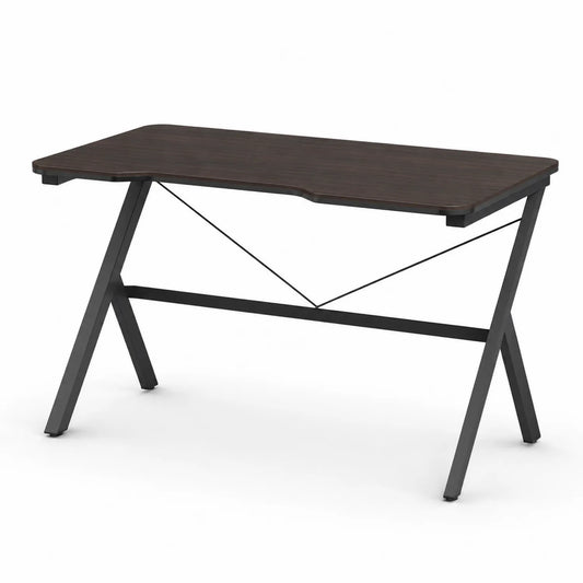 Bureau rectangulaire en bois avec cadre en métal Noir