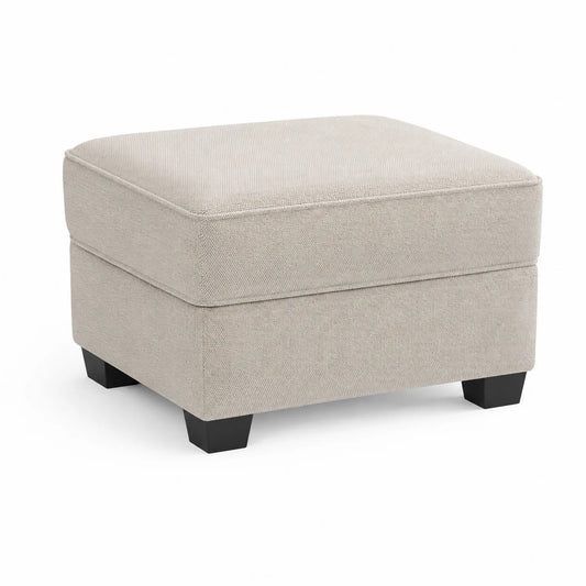 Repose-pieds en bois et polyester beige