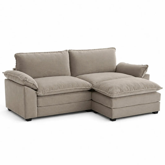 Canapé d'angle en tissu Beige