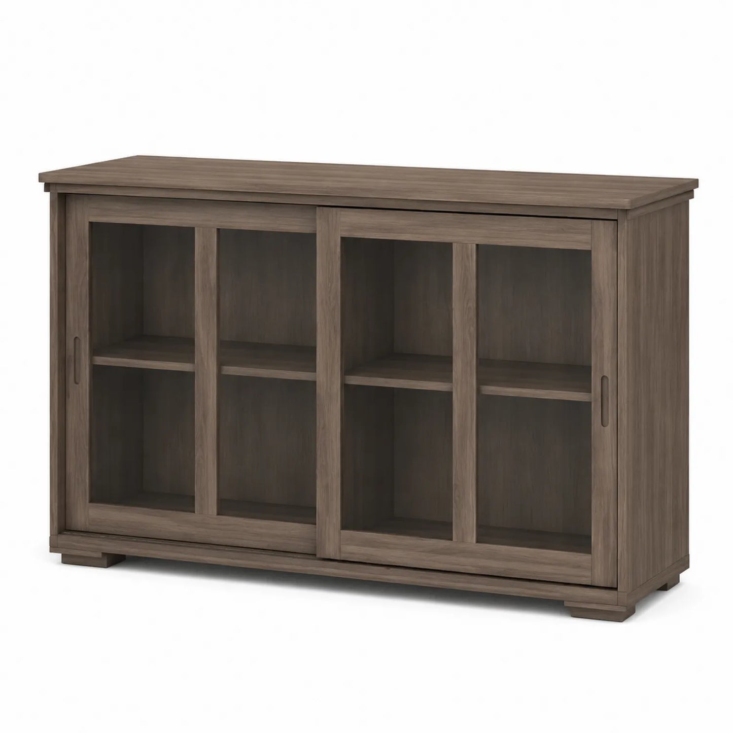Buffet en bois avec portes coulissantes en verre 120x40x80 cm Marron