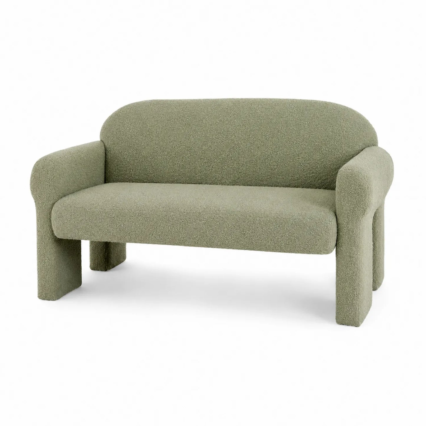 Canapé 2 Places Tissu Bouclé Vert