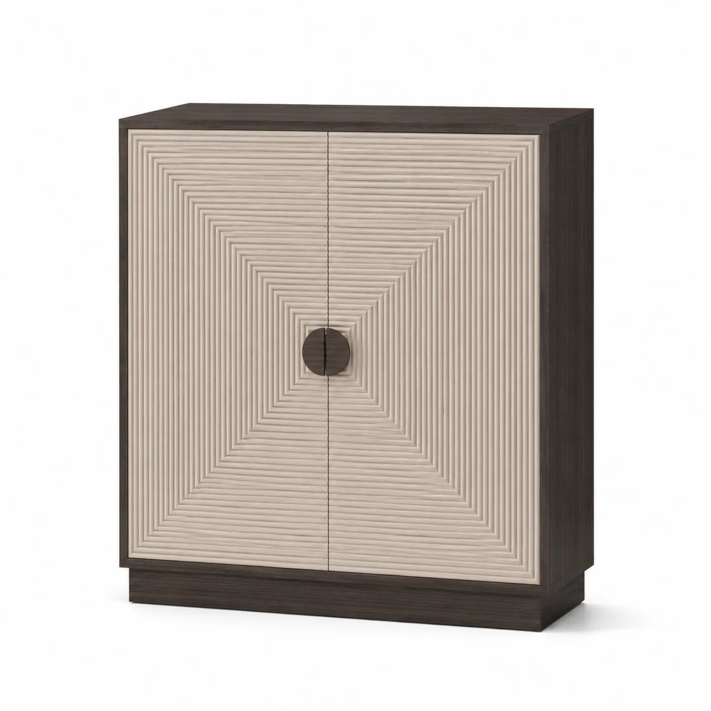 Armoire de rangement en MDF avec motif géométrique Beige/Marron 80x40x100 cm