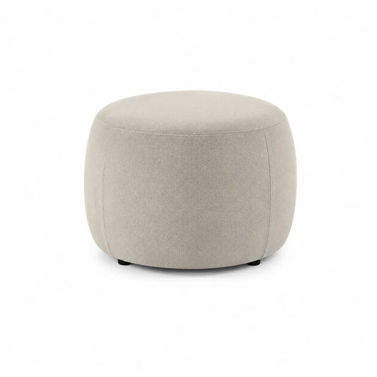 Pouf rond en tissu beige 40 cm