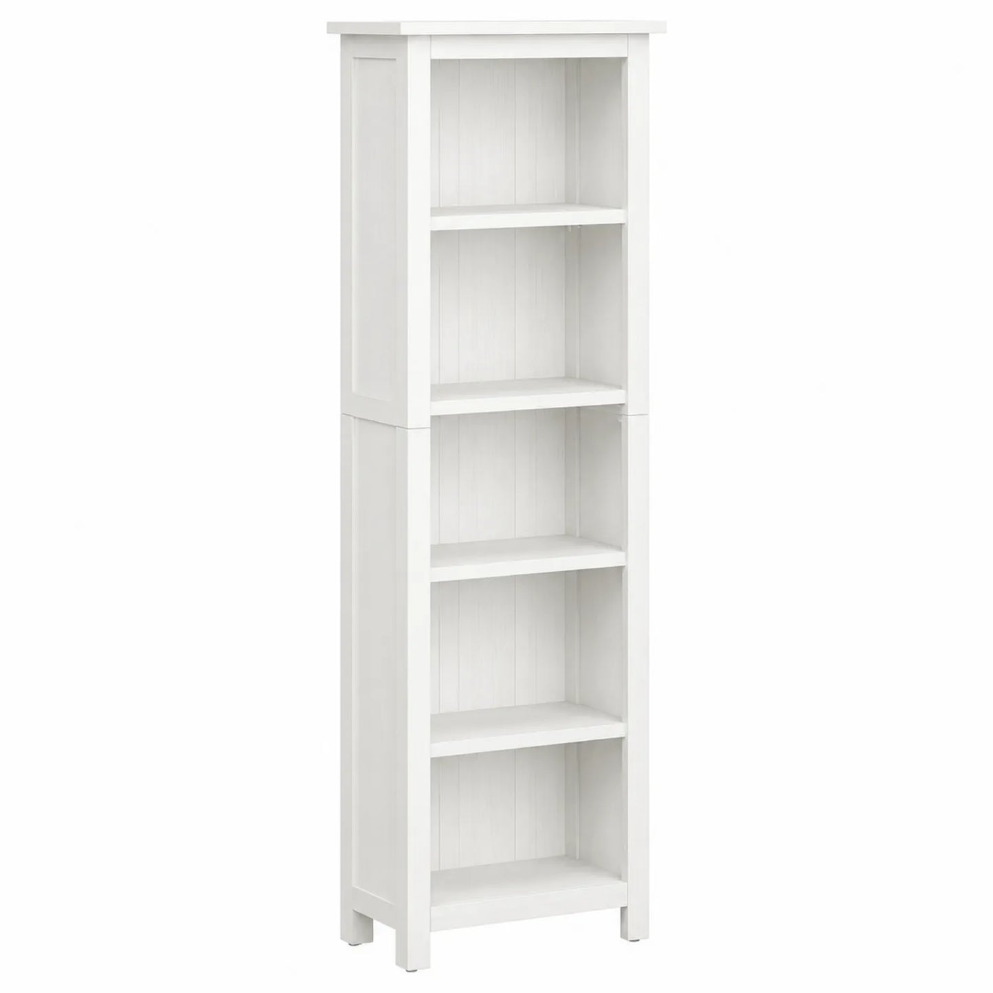 Étagère haute blanche en bois MDF à 5 niveaux