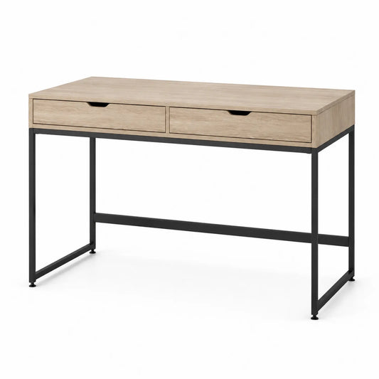 Bureau en bois et métal avec 2 tiroirs 120x55x75cm