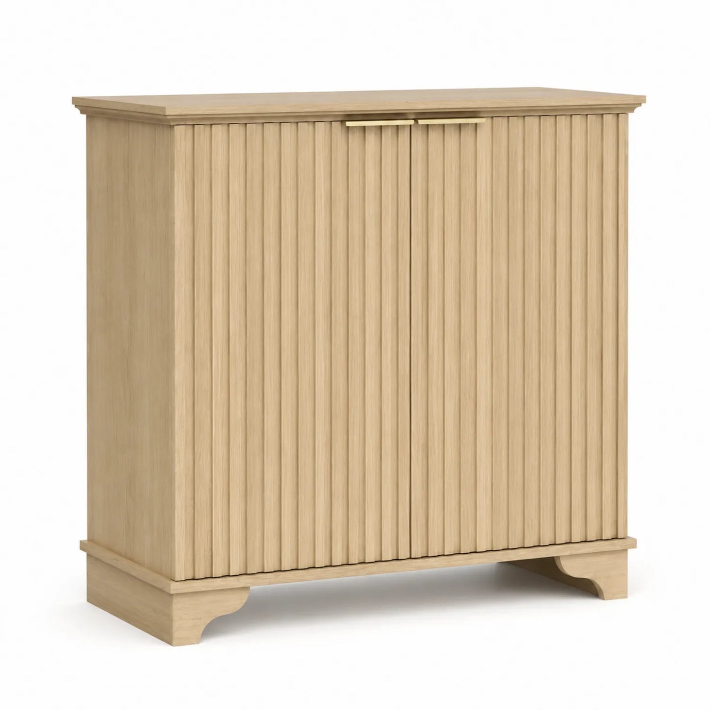 Buffet en bois à deux portes rainurées 110x90x40 cm