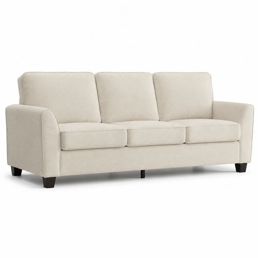 Canapé 3 places tissu polyester Beige 200x85x90 cm