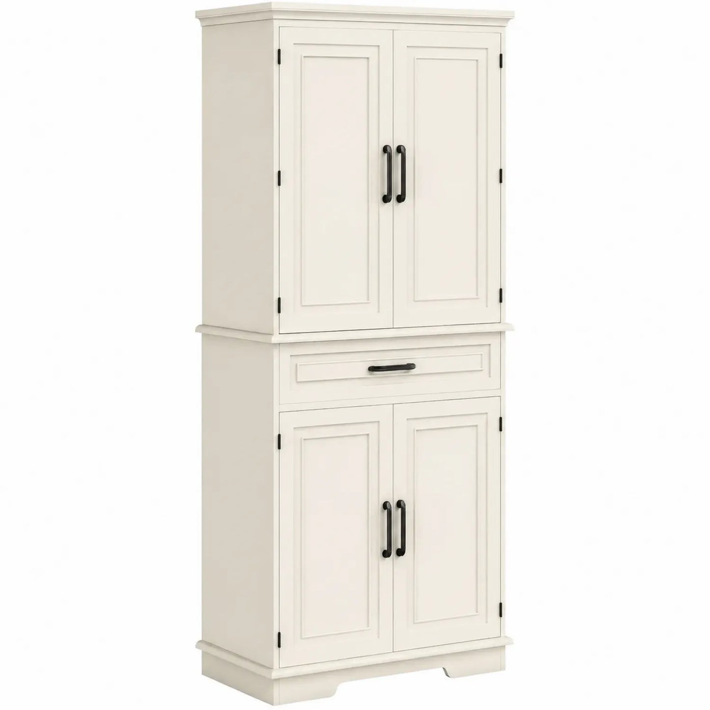 Buffet de cuisine en bois blanc avec portes et tiroir 183x76x40 cm